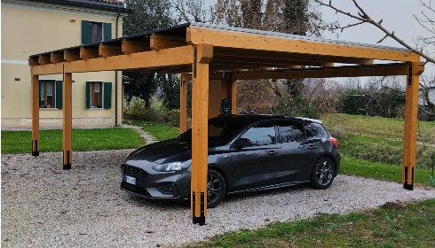 tettoie in legno per auto Padova